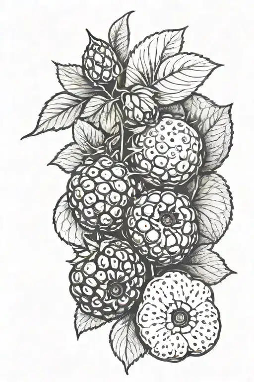blueberries and strawberries  tattoo design idea