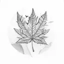 roman numerals with leafs tattoo design idea