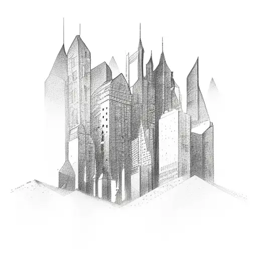 city on a hill tattoo design idea