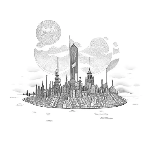 city on hill tattoo design idea