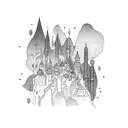 city on hill tattoo design idea