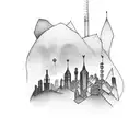 city on hill tattoo design idea