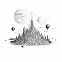 city on hill tattoo design idea