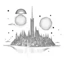 city on hill tattoo design idea