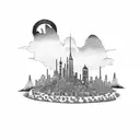 city on hill tattoo design idea