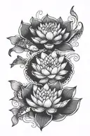 Lotus in the middle of two koi fish tattoo design idea