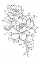Lotus flower in the middle of two koi fish tattoo design idea
