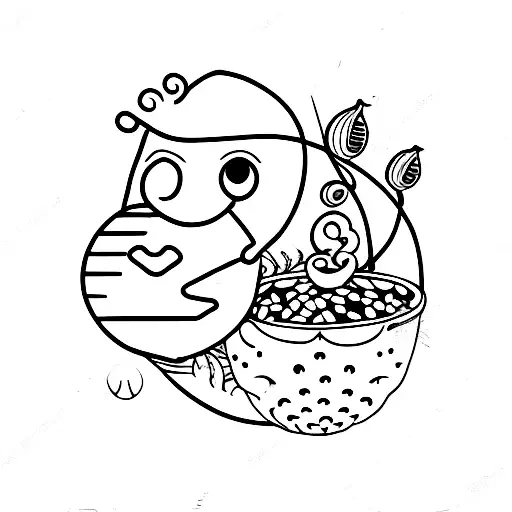 acorn with smiley face tattoo design idea
