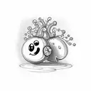 acorn with smiley face tattoo design idea