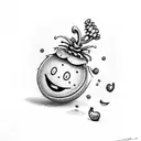 acorn with smiley face tattoo design idea