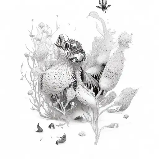 full body botanical  tattoo design idea