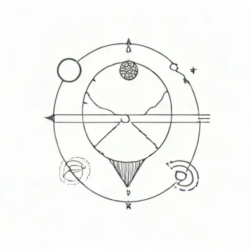 Mercury, Mars, and Moon phases tattoo design idea