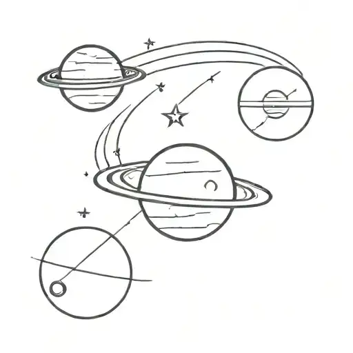 Mercury, Mars, and the Moon tattoo design idea