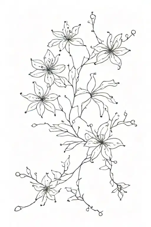 cancer constellation with small  Alstroemerias  tattoo design idea