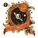 Mercury, Mars, and the Moon tattoo design idea