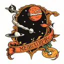 Mercury, Mars, and the Moon tattoo design idea