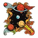 Mercury, Mars, and the Moon tattoo design idea