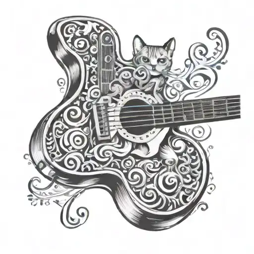 Flat top guitar 1960s  tattoo design idea
