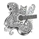 Flat top guitar 1960s  tattoo design idea