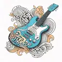 Flat top guitar 1960s  tattoo design idea