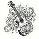 Flat top guitar 1960s  tattoo design idea