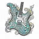Flat top guitar 1960s  tattoo design idea
