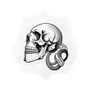 skull and snake tattoo design idea