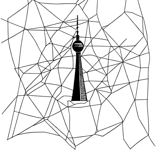 Berlin TV tower abstract tattoo design idea