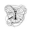 Berlin TV tower abstract tattoo design idea