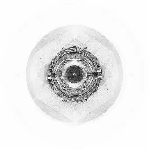 non-concentric non-continuous black circle that gives the feeling of being overwhelmed tattoo design idea