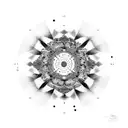 non-concentric non-continuous black circle that gives the feeling of being overwhelmed tattoo design idea