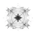 non-concentric non-continuous black circle tattoo design idea