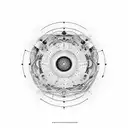 non-concentric non-continuous black circle that gives the feeling of being overwhelmed and make it simple tattoo design idea