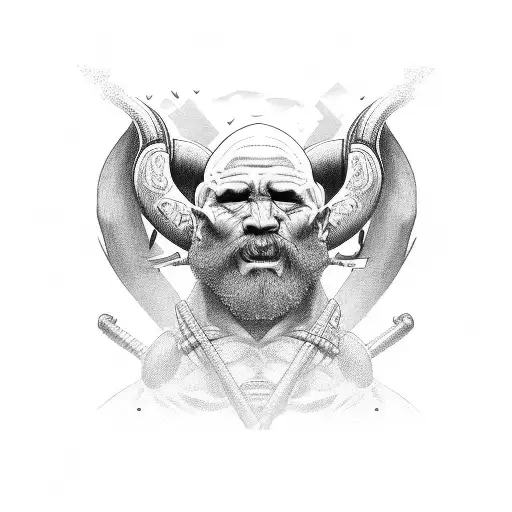 strong man tattoo design idea