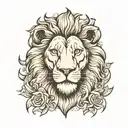 Lion sin of pride with sun in background tattoo design idea