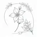 may July November birth flower bouquet cut flowers  tattoo design idea
