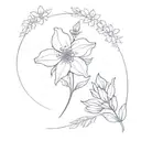 may July November birth flower bouquet cut flowers  tattoo design idea