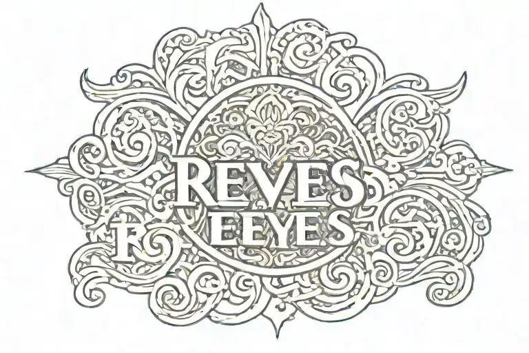 "reyes" name written tattoo design idea