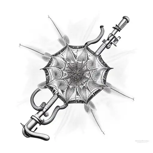 umbrella tattoo design idea