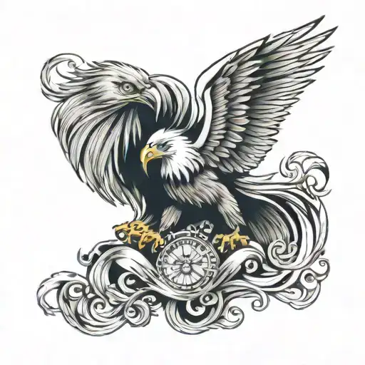 eagle and lion tattoo design idea