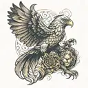 eagle and lion tattoo design idea