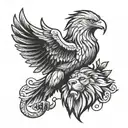 eagle and lion tattoo design idea