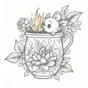 bouqet with calcifer hidden mickey lemon and sparkles tattoo design idea