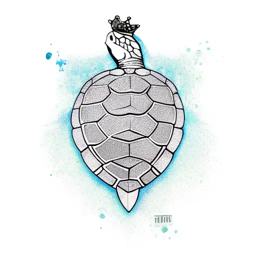 turtle with crown  tattoo design idea