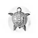 turtle with crown and R  tattoo design idea
