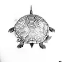 turtle with crown and R  tattoo design idea