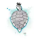 turtle with crown  tattoo design idea