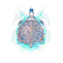 turtle with crown  tattoo design idea