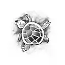 turtle with crown  tattoo design idea