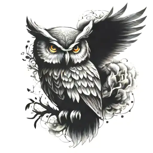 symbol of an owl, whats done in darkness will come to light and a symbols of unconditional love  tattoo design idea